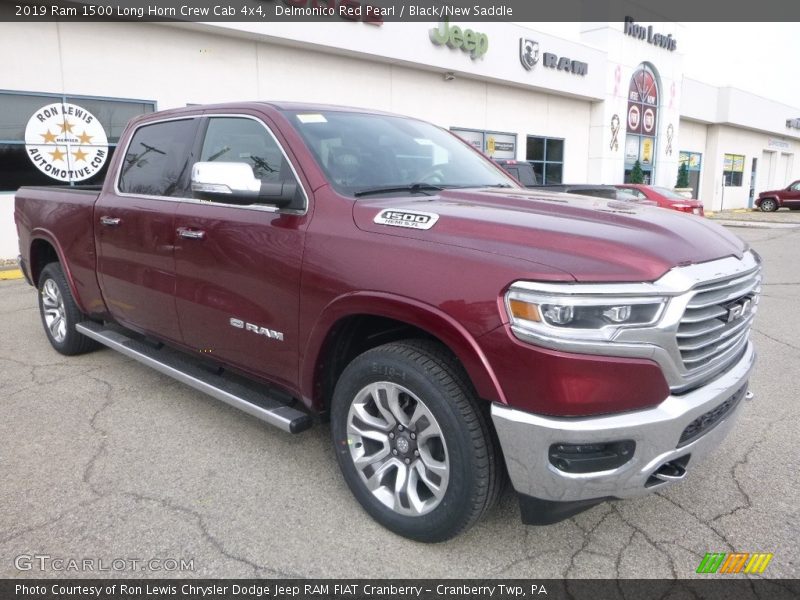 Delmonico Red Pearl / Black/New Saddle 2019 Ram 1500 Long Horn Crew Cab 4x4