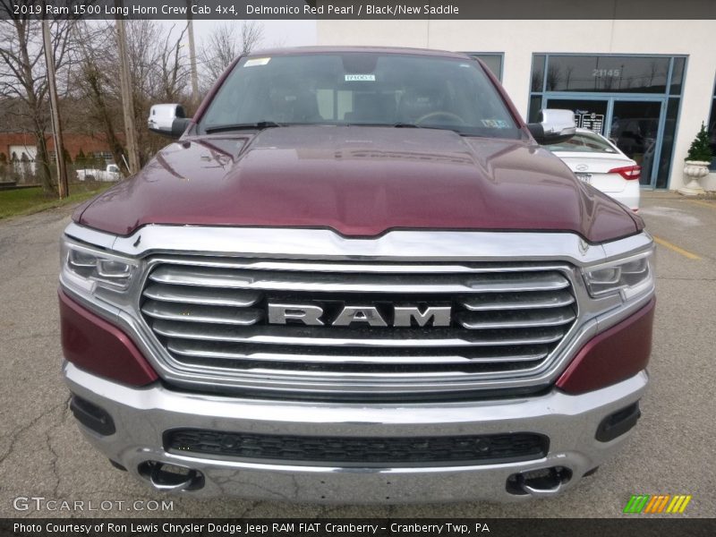 Delmonico Red Pearl / Black/New Saddle 2019 Ram 1500 Long Horn Crew Cab 4x4