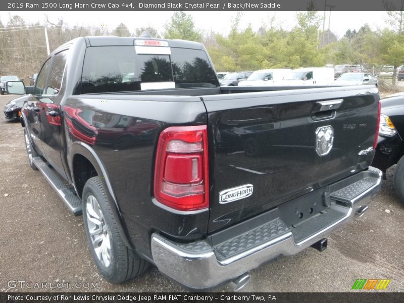Diamond Black Crystal Pearl / Black/New Saddle 2019 Ram 1500 Long Horn Crew Cab 4x4