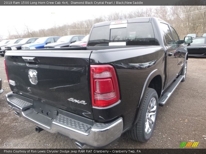 Diamond Black Crystal Pearl / Black/New Saddle 2019 Ram 1500 Long Horn Crew Cab 4x4