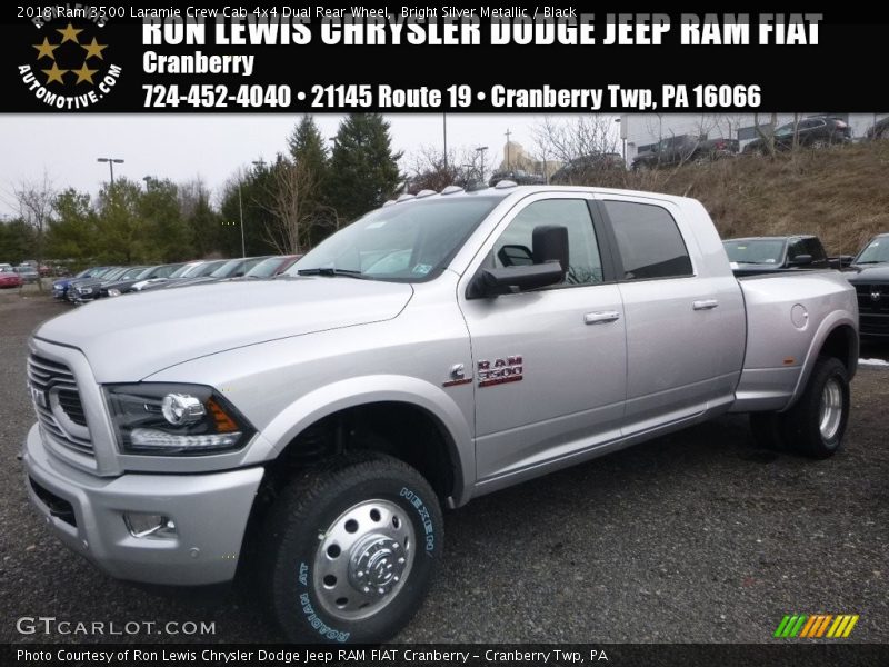 Bright Silver Metallic / Black 2018 Ram 3500 Laramie Crew Cab 4x4 Dual Rear Wheel