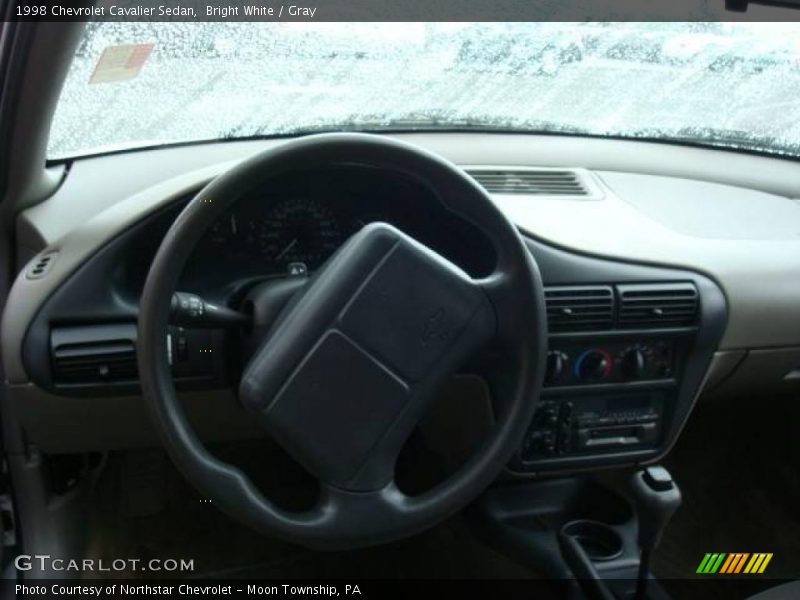 Bright White / Gray 1998 Chevrolet Cavalier Sedan