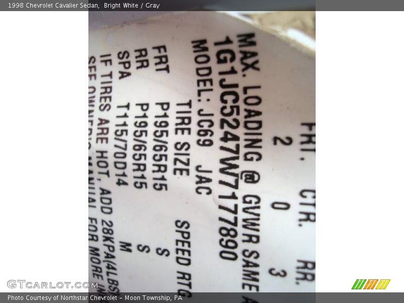 Bright White / Gray 1998 Chevrolet Cavalier Sedan