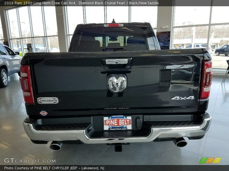 Diamond Black Crystal Pearl / Black/New Saddle 2019 Ram 1500 Long Horn Crew Cab 4x4