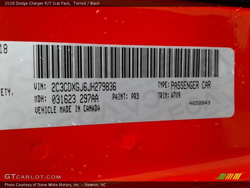 Torred / Black 2018 Dodge Charger R/T Scat Pack