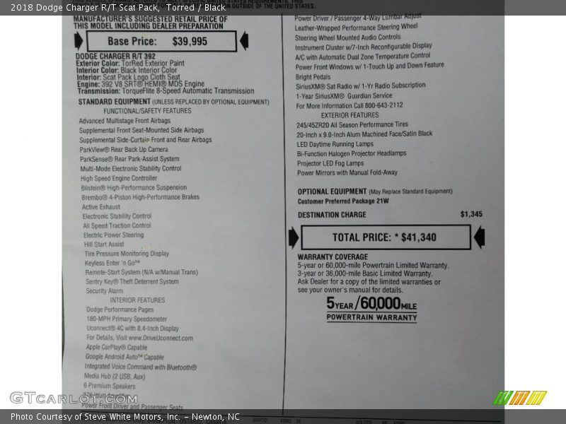 Torred / Black 2018 Dodge Charger R/T Scat Pack