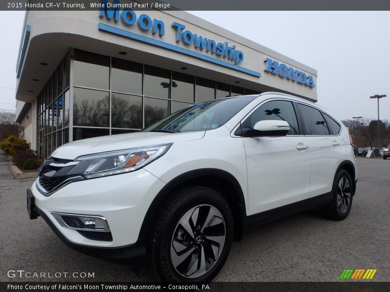 White Diamond Pearl / Beige 2015 Honda CR-V Touring