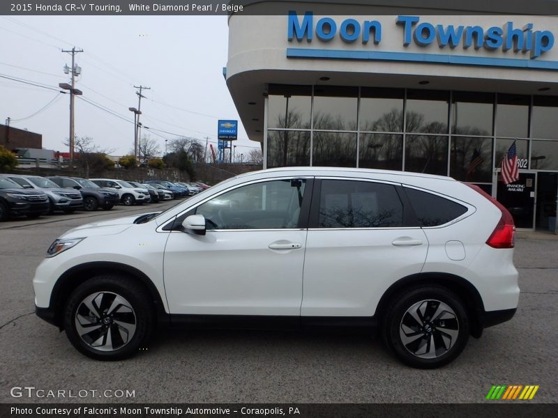 White Diamond Pearl / Beige 2015 Honda CR-V Touring