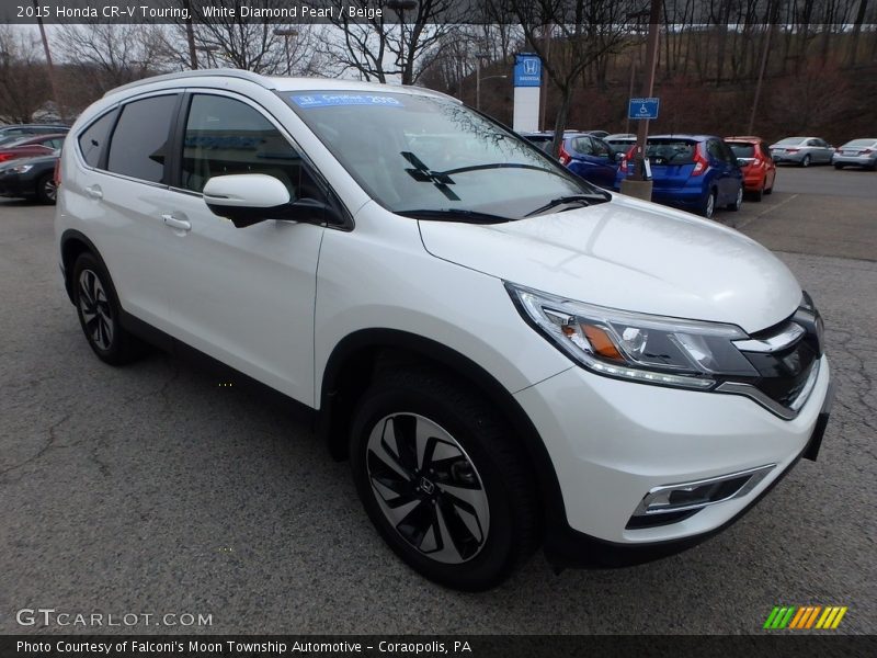 White Diamond Pearl / Beige 2015 Honda CR-V Touring