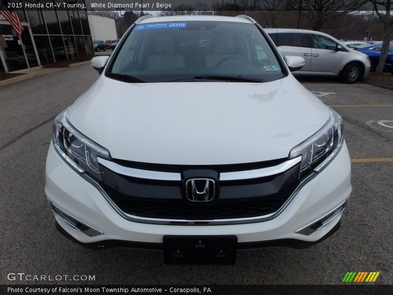 White Diamond Pearl / Beige 2015 Honda CR-V Touring