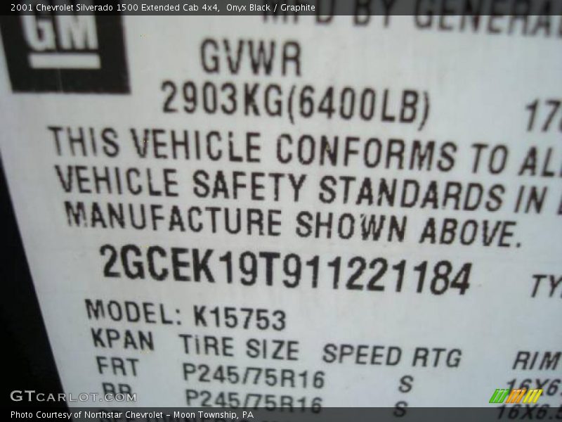 Onyx Black / Graphite 2001 Chevrolet Silverado 1500 Extended Cab 4x4