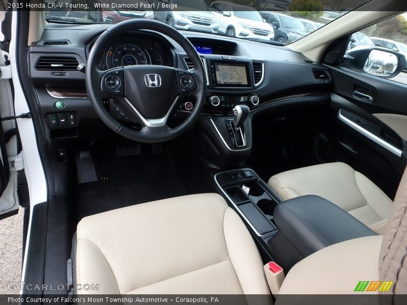 White Diamond Pearl / Beige 2015 Honda CR-V Touring