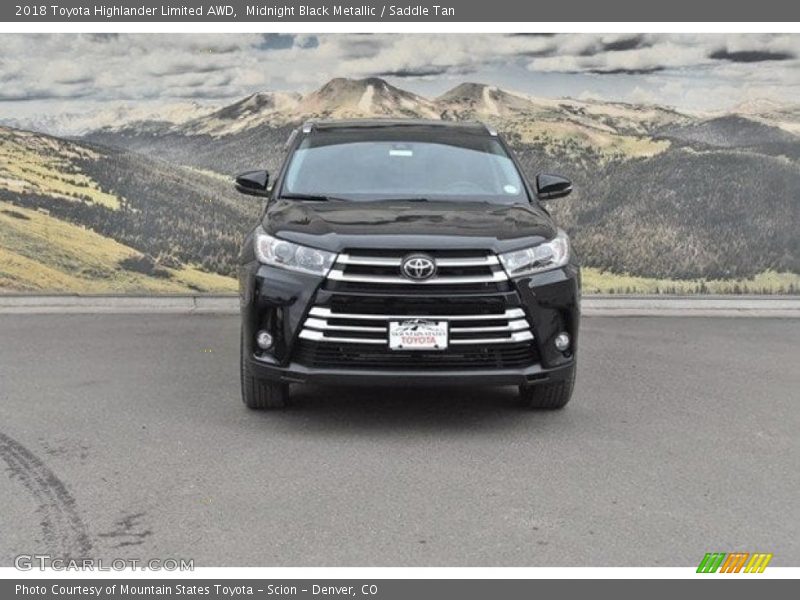 Midnight Black Metallic / Saddle Tan 2018 Toyota Highlander Limited AWD