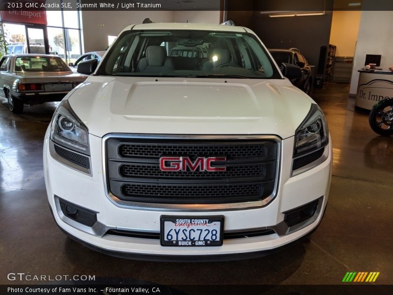 Summit White / Light Titanium 2013 GMC Acadia SLE