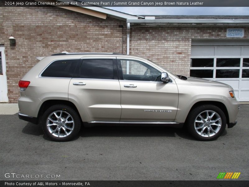 Cashmere Pearl / Summit Grand Canyon Jeep Brown Natura Leather 2014 Jeep Grand Cherokee Summit 4x4