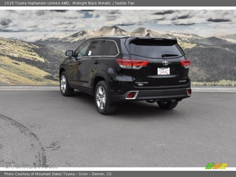 Midnight Black Metallic / Saddle Tan 2018 Toyota Highlander Limited AWD