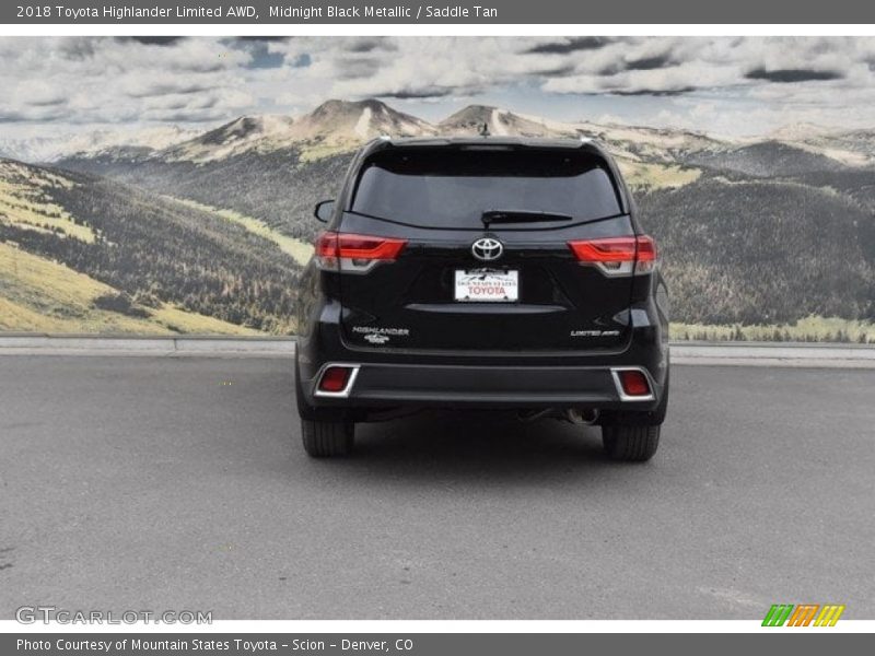Midnight Black Metallic / Saddle Tan 2018 Toyota Highlander Limited AWD