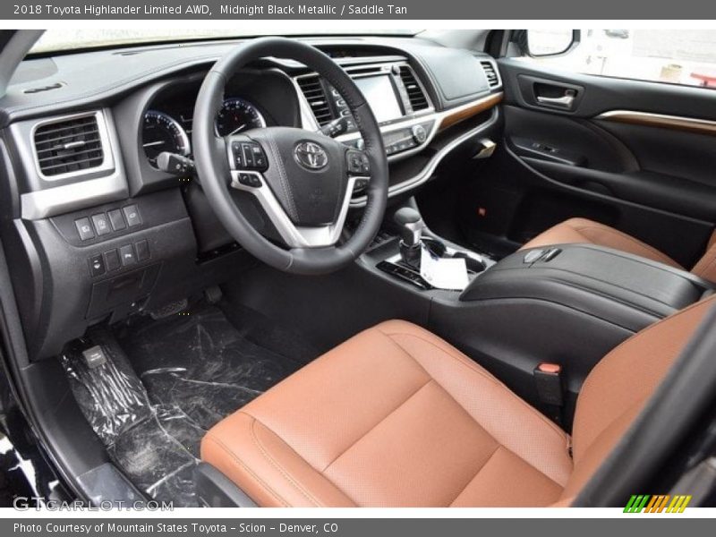 Midnight Black Metallic / Saddle Tan 2018 Toyota Highlander Limited AWD