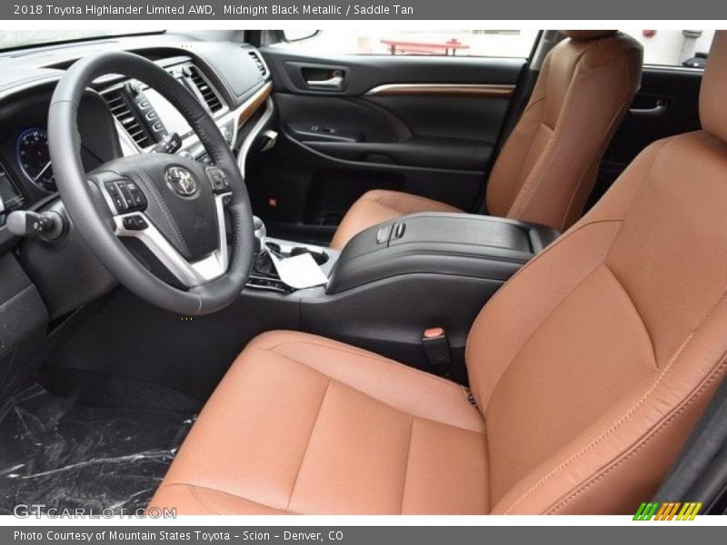 Midnight Black Metallic / Saddle Tan 2018 Toyota Highlander Limited AWD