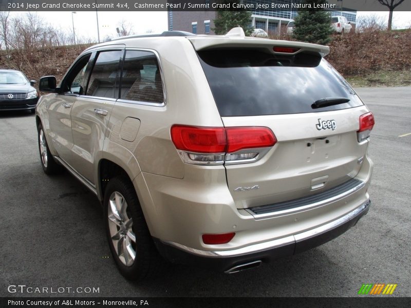 Cashmere Pearl / Summit Grand Canyon Jeep Brown Natura Leather 2014 Jeep Grand Cherokee Summit 4x4