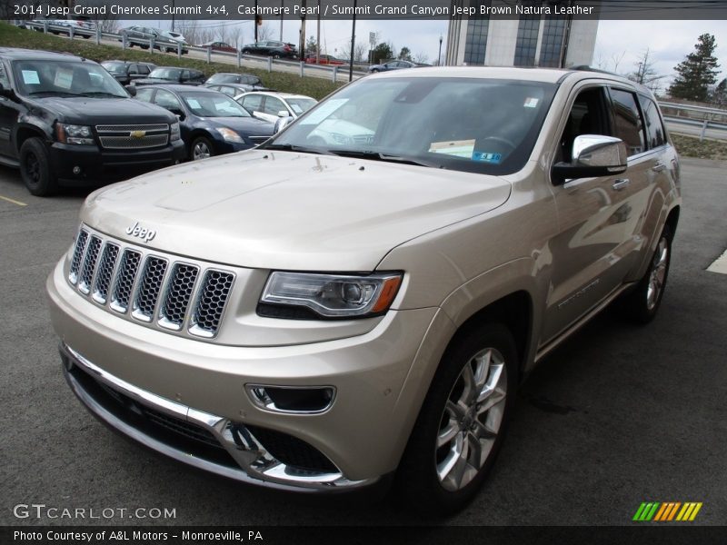 Cashmere Pearl / Summit Grand Canyon Jeep Brown Natura Leather 2014 Jeep Grand Cherokee Summit 4x4