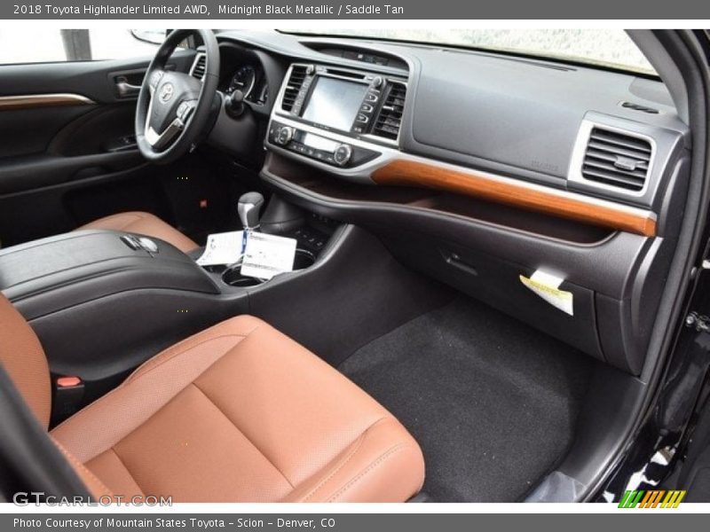 Midnight Black Metallic / Saddle Tan 2018 Toyota Highlander Limited AWD
