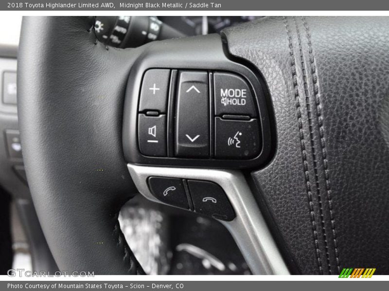 Midnight Black Metallic / Saddle Tan 2018 Toyota Highlander Limited AWD