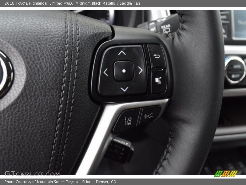 Midnight Black Metallic / Saddle Tan 2018 Toyota Highlander Limited AWD