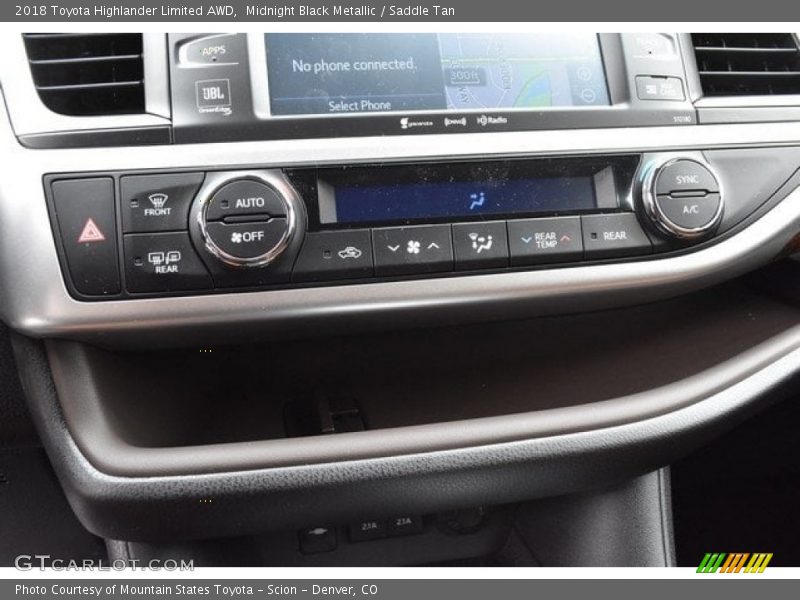 Midnight Black Metallic / Saddle Tan 2018 Toyota Highlander Limited AWD