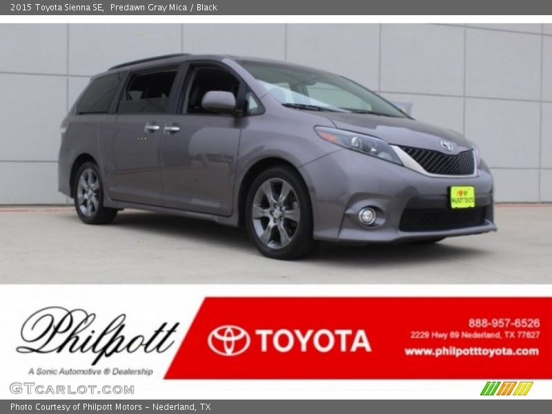 Predawn Gray Mica / Black 2015 Toyota Sienna SE