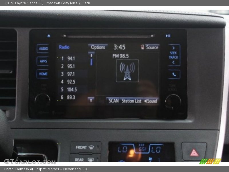 Predawn Gray Mica / Black 2015 Toyota Sienna SE