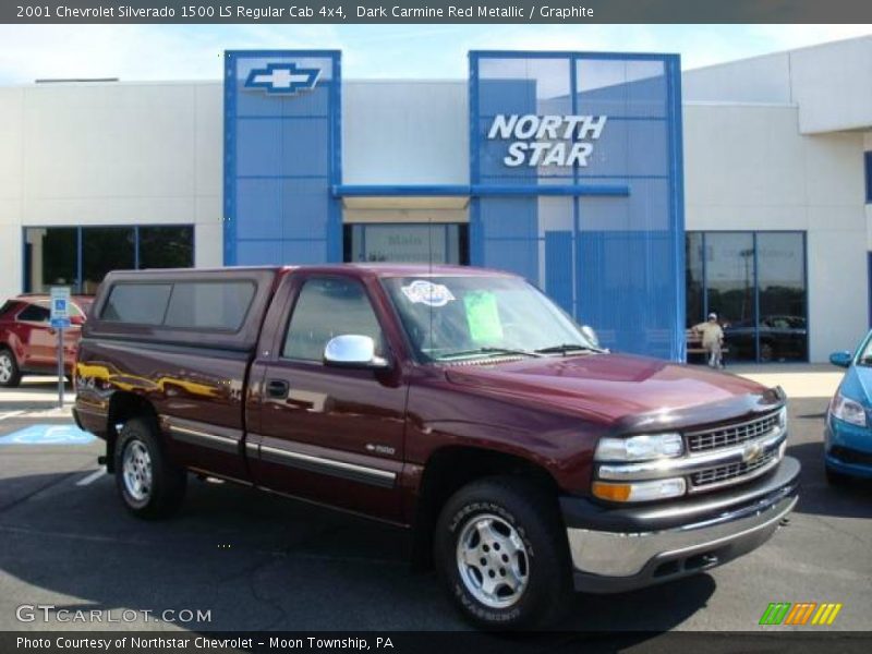 Dark Carmine Red Metallic / Graphite 2001 Chevrolet Silverado 1500 LS Regular Cab 4x4