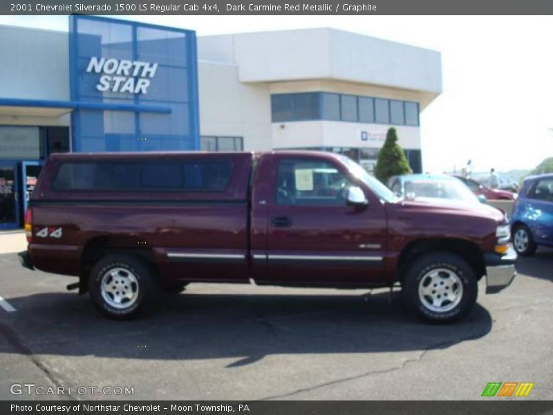 Dark Carmine Red Metallic / Graphite 2001 Chevrolet Silverado 1500 LS Regular Cab 4x4