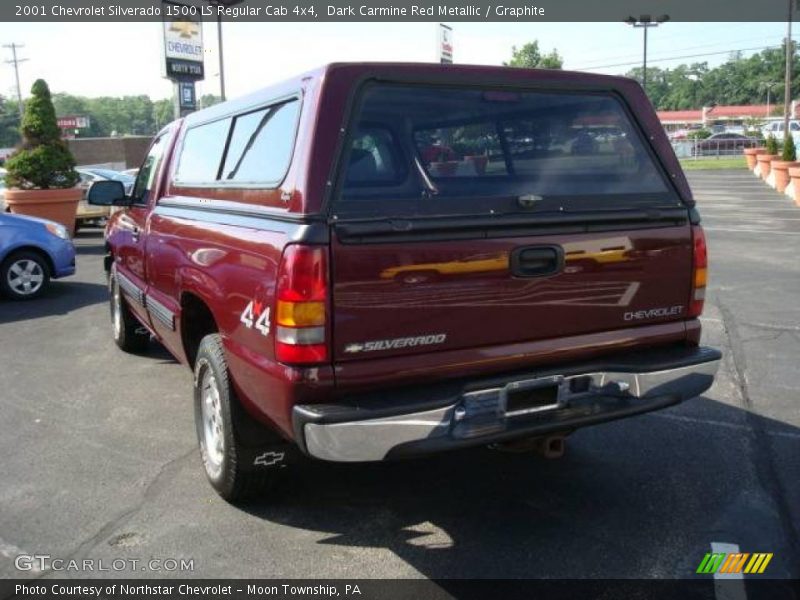 Dark Carmine Red Metallic / Graphite 2001 Chevrolet Silverado 1500 LS Regular Cab 4x4