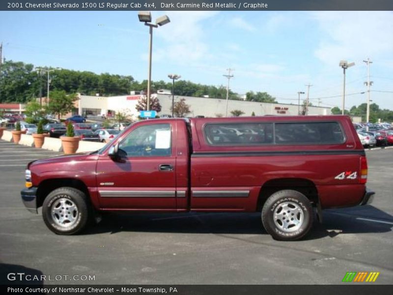 Dark Carmine Red Metallic / Graphite 2001 Chevrolet Silverado 1500 LS Regular Cab 4x4