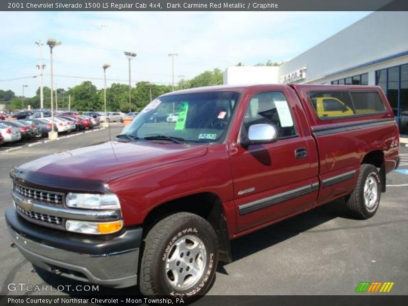 Dark Carmine Red Metallic / Graphite 2001 Chevrolet Silverado 1500 LS Regular Cab 4x4