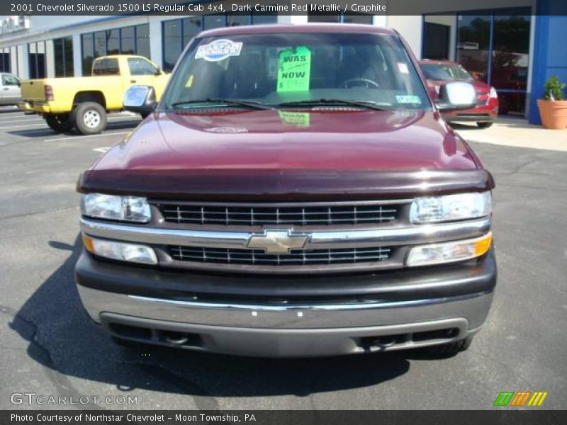 Dark Carmine Red Metallic / Graphite 2001 Chevrolet Silverado 1500 LS Regular Cab 4x4