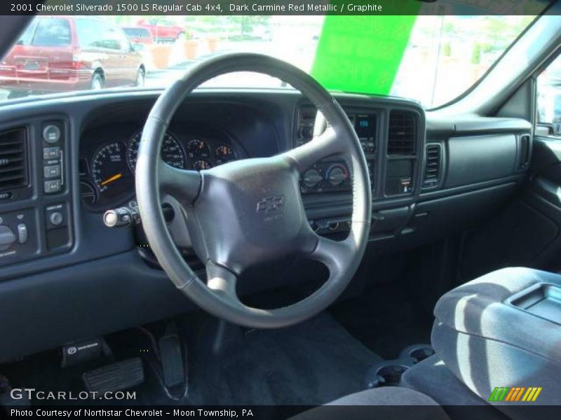 Dark Carmine Red Metallic / Graphite 2001 Chevrolet Silverado 1500 LS Regular Cab 4x4