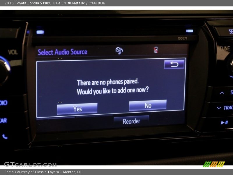 Blue Crush Metallic / Steel Blue 2016 Toyota Corolla S Plus