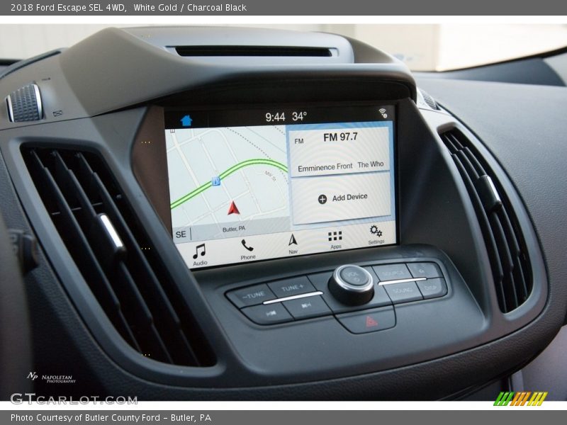White Gold / Charcoal Black 2018 Ford Escape SEL 4WD
