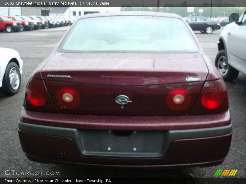 Berry Red Metallic / Neutral Beige 2003 Chevrolet Impala