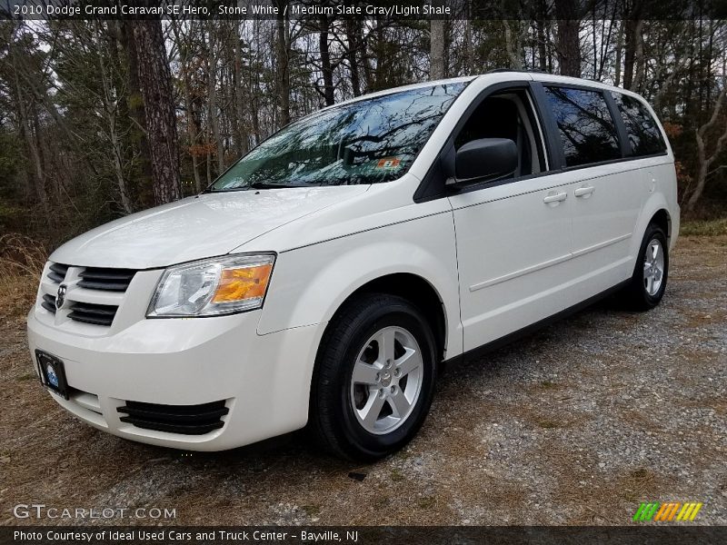 Stone White / Medium Slate Gray/Light Shale 2010 Dodge Grand Caravan SE Hero