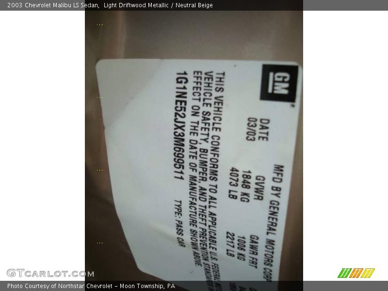 Light Driftwood Metallic / Neutral Beige 2003 Chevrolet Malibu LS Sedan