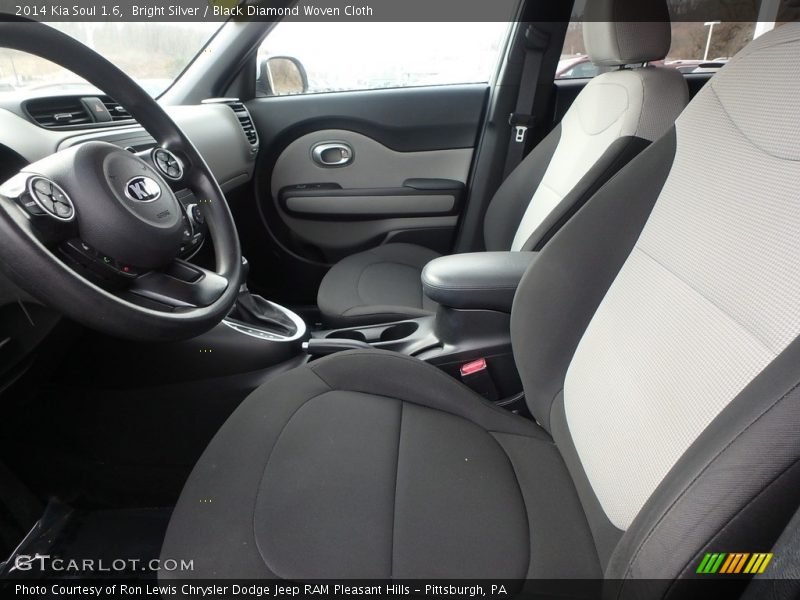 Bright Silver / Black Diamond Woven Cloth 2014 Kia Soul 1.6