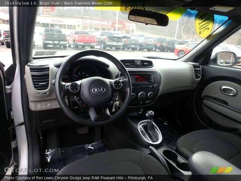 Bright Silver / Black Diamond Woven Cloth 2014 Kia Soul 1.6