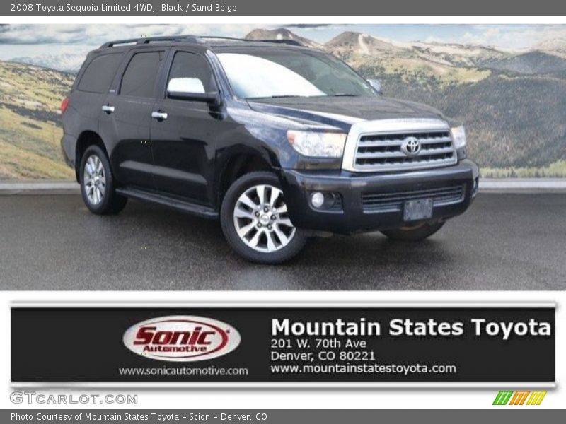 Black / Sand Beige 2008 Toyota Sequoia Limited 4WD