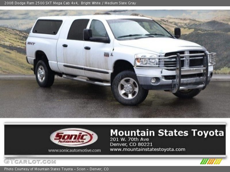 Bright White / Medium Slate Gray 2008 Dodge Ram 2500 SXT Mega Cab 4x4