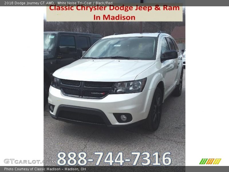White Noise Tri-Coat / Black/Red 2018 Dodge Journey GT AWD