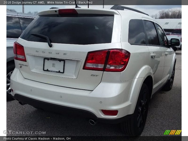 White Noise Tri-Coat / Black/Red 2018 Dodge Journey GT AWD