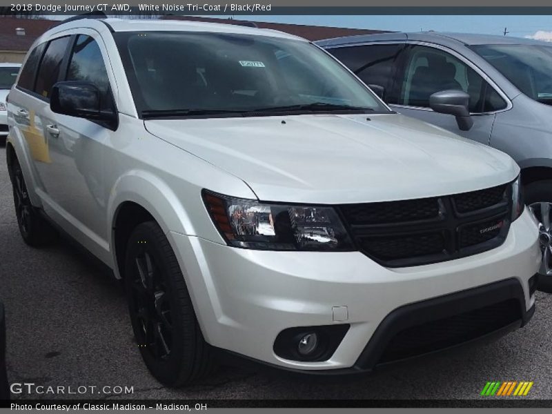 White Noise Tri-Coat / Black/Red 2018 Dodge Journey GT AWD